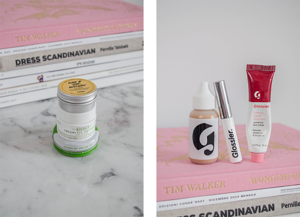Every day make ups essentials Glossier and Lush